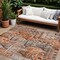 Edge Collections - 8' x 10' - Orange - Washable Area Rug with Village Houses Design for Indoor and Outdoor Use - 1 Piece